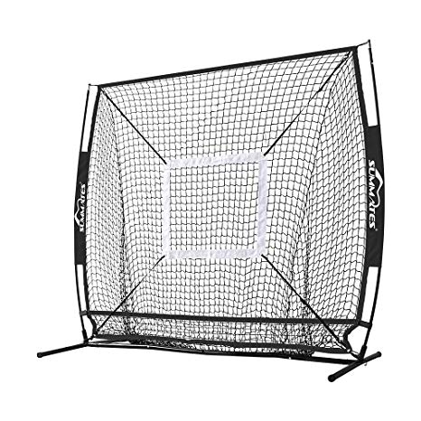 Summates Baseball and Softball Practice Net 5 x 5ft Includes Strike Zone Target