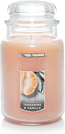 Yankee Candle Tangering & Vanilla Scented Premium Paraffin Grade Candle Wax with up to 150 Hour Burn Time, Large Jar