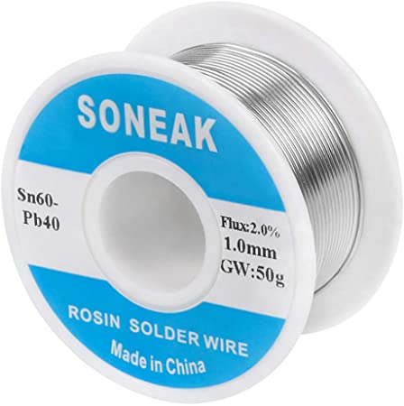 SONEAK 60/40 Tin Lead Solder With Rosin Core For Electrical Soldering 1.0mm 50g