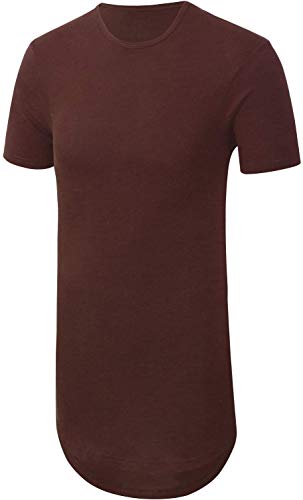 JD Apparel Men's Basic Hipster Hip Hop Elong Longline Crewneck T-Shirt