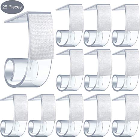 Boao 25 Packs Table Skirting Clips SMC Model Tablecloth Clips for Table 1 Inch to 1 1/4 Inch with Hook and Loop for Meeting Party Indoor Outdoor Events