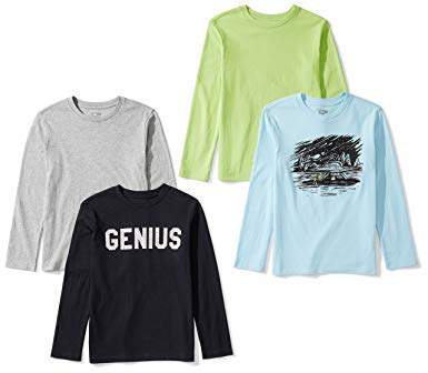 Amazon Brand - Spotted Zebra Boys' Toddler & Kids 4-Pack Long-Sleeve T-Shirts