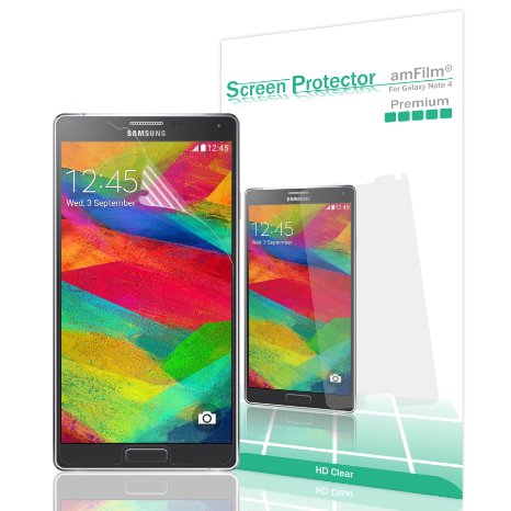 Galaxy Note 4 Screen Protector amFilm Premium HD Clear Screen Protector for Samsung Galaxy Note 4 Invisible 3-Pack Lifetime Warranty