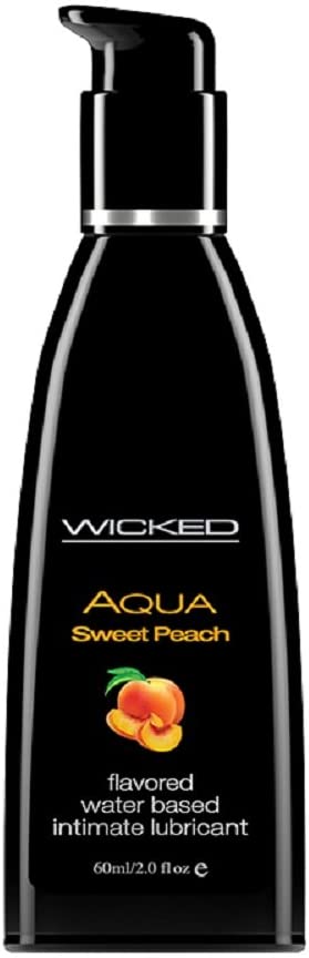 Wicked Aqua Flavored Water Based Personal Lubricant - Sweet Peach - 2 oz