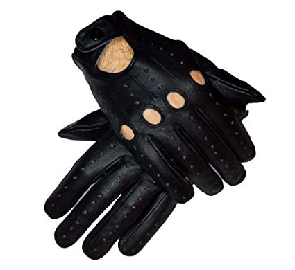 Men's Genuine Leather Unlined Driving Fashion Biking Riding Trucking Racing Costume Gloves