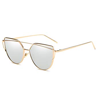 AZORB Vintage Cat Eye Sunglasses for Women Clout Goggles Plastic Frame Sun Glasses