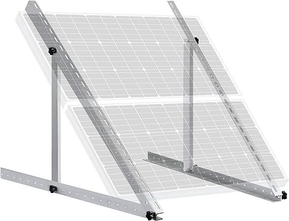 ECO-WORTHY 41in Adjustable Solar Panel Mounting Brackets with Foldable Tilt Legs, Installed for 1-2pcs Solar Panels for RV, Boat, Trailt, Roof, Off Grid