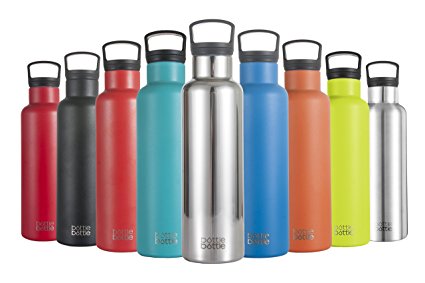 Bottlebottle Insulated Water Bottle - No Sweat Stainless Steel Bottle with Handle for Running Cycling - BPA Free Powder Coated Sports Water Flask, 21oz