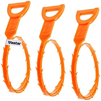 Vastar 3 Pack 23.6 Inch Drain Snakes Hair Clog Remover Cleaning Tool