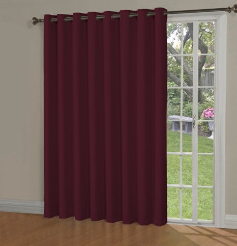 H.Versailtex Grommet Top Extra Long and Wide Thermal Insulated Blackout Curtains/Premium Room Devider Made of Innovated Microfiber-Large Size 100"W by 108"L-Burgundy Red(1 Panel)