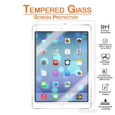 MOUKOU iPad Pro Screen Protector Tempered Glass Screen Protectors for iPad Pro 129 - 25D Rounded Edges 9H Hardness Scratchproof Shatterproof Explosion Proof and Easy Installation