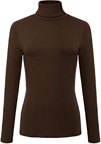 Urban CoCo Women's Solid Turtleneck Long Sleeve Sweatshirt