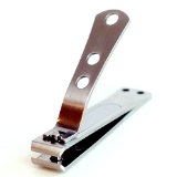 KlipPro Straight Edge Nail Clipper - Easy Grip Handle Built-in Nail File Brushed Stainless Steel 33 Long
