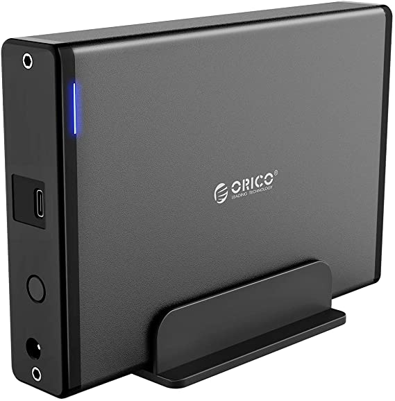 ORICO Aluminum 3.5 inch Type-C External Hard Drive Enclosure for 3.5 inch SATA HDD/SSD [Support 16TB & UASP]