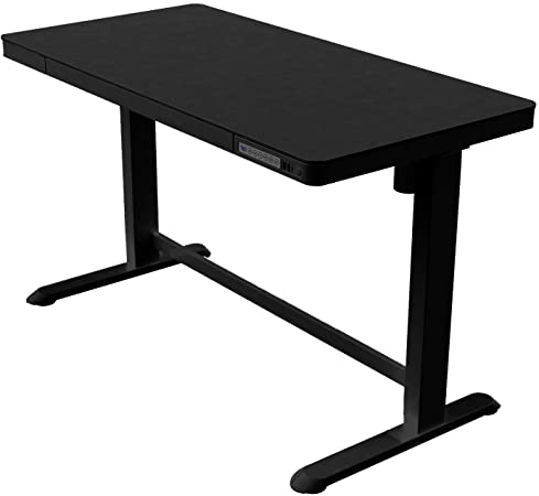 Allcam ED20 Electric Height Adjustable Sit-Stand Desk w/ 1200x600mm MFC Top, Drawer & Fast USB Chargers in Black