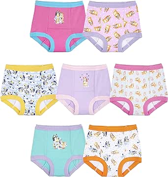 Bluey Unisex Baby Amazon Exclusive 7-Pack Potty Training Pants with Stickers and Success Chart, Sizes 18 M, 2t, 3t & 4t