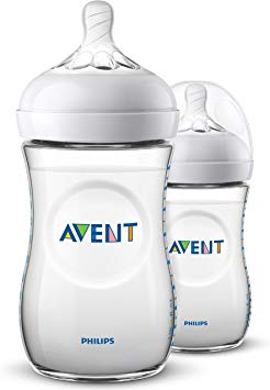 Philips Avent SCF033 / 27 - 260 ml natural baby bottle,  Pack of 2 baby bottles,  Transparent