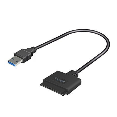 SATA to USB,Teorder SATA to USB Cable Adapter Universal Serial Bus 3.0 Series ATA III Adaptor with UASP USB-IF 22Pin(7Pin 15Pin) 21'' Converter for 2.5" Hybird Hard Disk HHD , HDD ,SAS and SSD