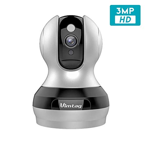 Vimtag 3MP 1536P Ultra HD Smart WiFi IP Camera, Wireless Indoor Camera with Two-Way Audio,Motion Detection Alarm,Night Vision,Pan/Tilt/Zoom for Monitor Home Surveillance,Cloud Service Available,Work with Alexa