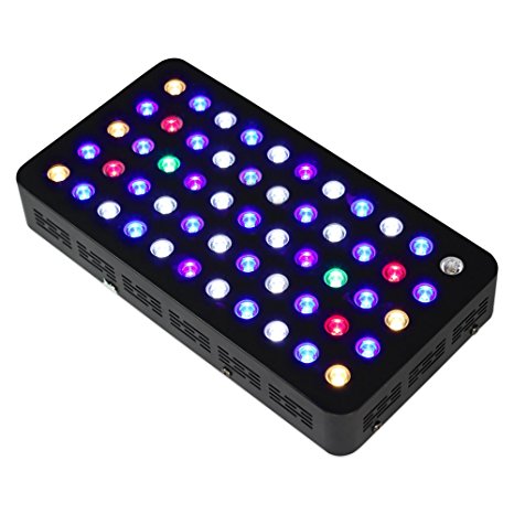 AROCCOM 165w Dimmable 55 pieces 3W LEDs  Full Spectrum Aquarium Light for Coral, Reef & Fish Tank