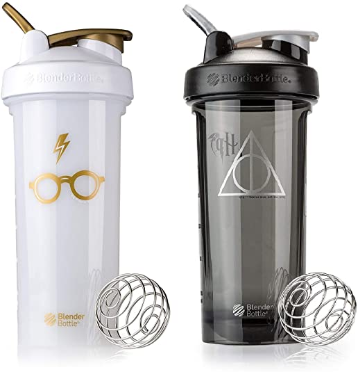 Blender Bottle Pro Series - 2 Pack - Glasses and Deathly Hallows Designs - 28 oz