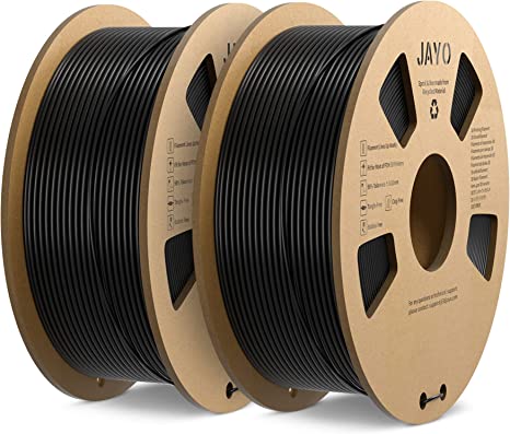 JAYO PLA 3D Printer Filament, 1.75mm PLA Printing Material Dimensional Accuracy /- 0.02mm, 2.2KG Spool Consumables Fit for FDM 3D Printers, PLA Black Black