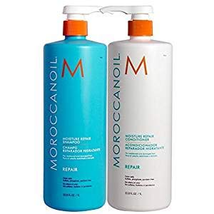 Moisture Repair Shampoo and Conditioner Liter with Argan Oil-Moroccan