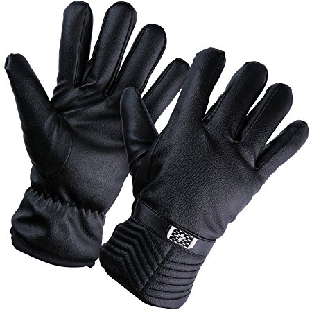 HIG Mens Winter Gloves Warm Touch Screen Waterproof Windproof Outdoor Cycling Sports Gloves (Black 3)