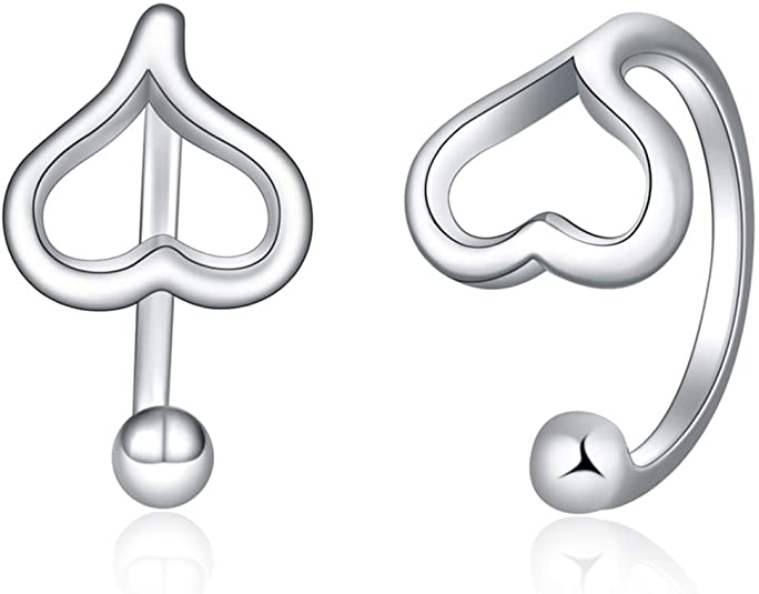 Flechazo 925 Sterling Silver Heart Hoop Earrings for Women -Delicate High Polished Endless Small Loving Hoop Earrings