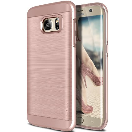 Galaxy S7 Edge Case OBLIQ Slim MetaRose Gold Slim Fit Premium Dual Layer Protection Case with Metallic Brush Finish Back with Shock Absorbing TPU Inner Layer for Samsung Galaxy S7 Edge