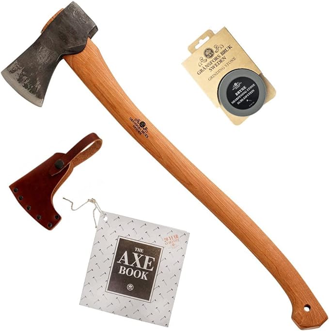 Grehge Vian Forest Axe (430) with Ceramic Grinding Stone (4034) - Bundle (2 Items) Garden Sculpture Outdoor Decoration