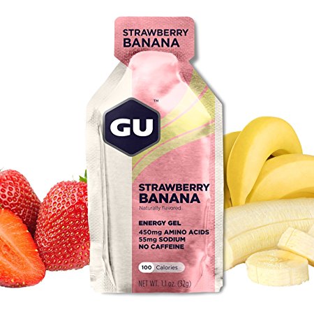 GU Energy Original Sports Nutrition Energy Gel, Strawberry Banana, 8-Count