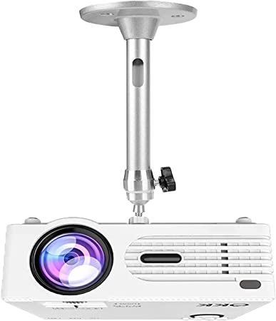 Mini Projector Mount Universal Projector Ceiling Wall Mount 360° Rotation Length 18 cm / 7 in Silver Compatible with QKK, DR.J, DBPOWER, Anker, VANKYO, AAXA, Jinhoo, PVO, AuKing, Meer, Projectors