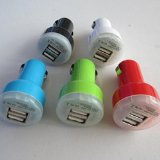 Generic Lot 5 Set Mini Color Colorful Bullet Dual USB 2 Port Car Charger Adaptor for Iphone 5 3gs 4 4s Ipod Touch Samsung I9300 Note Ii