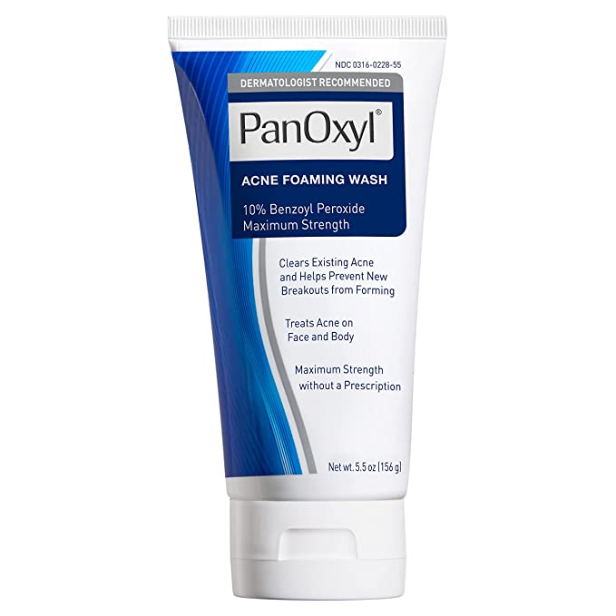 PanOxyl Acne Foaming Wash Benzoyl Peroxide 10% Maximum Strength 156g