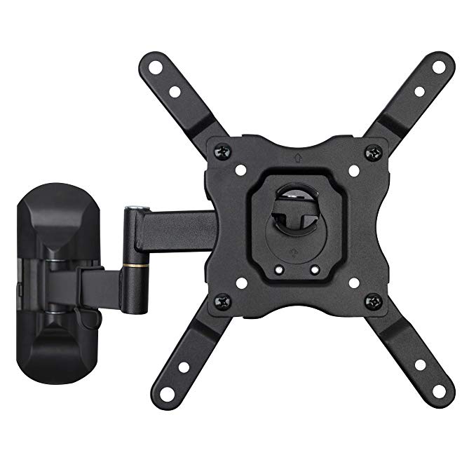 DYNAVISTA Full Motion TV Wall Mount Bracket with Tilting Swivel Articulating Arm up to VESA 200 x 200 mm and 55 lbs for 12 to 40 inch TV Flat Screens and Monitors (Black)