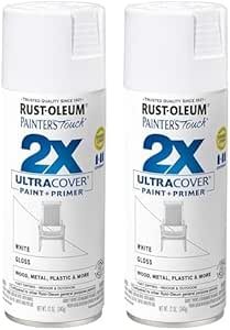 Rust-Oleum 249090 Painter's Touch 2X Ultra Cover Spray Paint, 12 oz, Gloss White (Pack of 2)