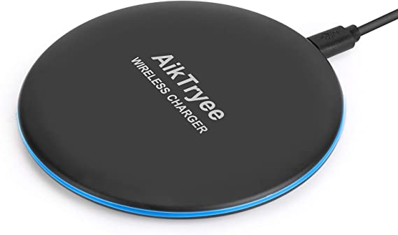 Wireless Charger, PowerWave Pad Upgraded 10W Max Fast Wireless Charging Pad Compatible with iPhone 11/11 Pro/11 Pro Max/XS MAX/XR/XS/X/8, Samsung Galaxy Note 10/S10/S9/S8, AirPods Pro by AikTryee