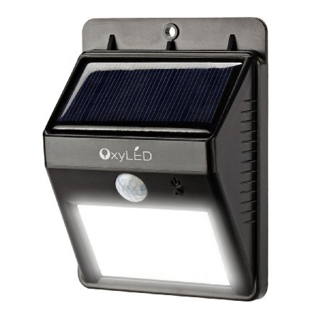 OxyLED® SL30 Bright Outdoor LED Light Solar Powered -Waterproof- Motion Sensor Detector For Patio, Deck, Yard, Garden, Home, Driveway, Stair, Wall / Security Lighting/ Dusk to Dawn Dark Auto On/Off