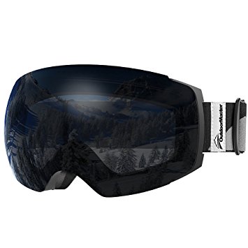 OutdoorMaster Ski Goggles PRO - Frameless, Interchangeable Lens Snow Goggles for Men & Women - 100% UV Protection