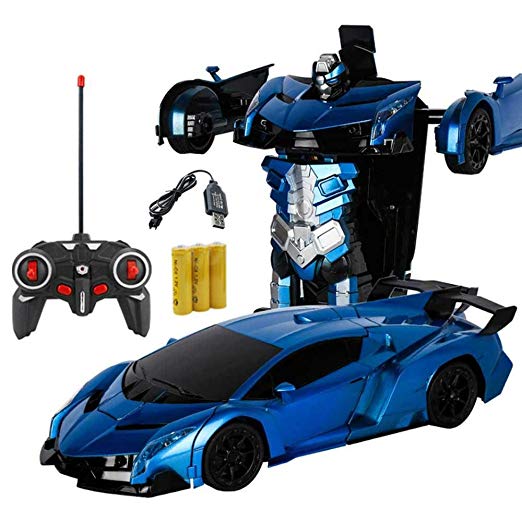 Fewao Car Transformer Remote Control Car RC Car 1:18 One Touch Robot Transform Dual Modes 360¡ã Rotation Stunt Cars Electric Vehicle Rechargeable Radio Controlled RC Car for Boys Girls