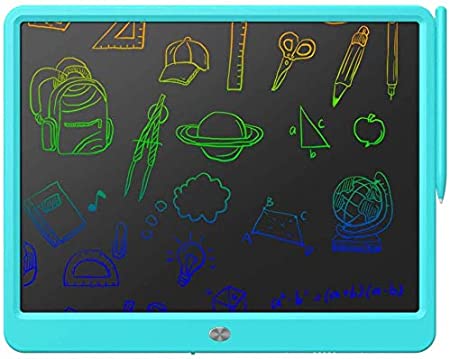 LCD Writing Tablet, Extra large 15 Inch, Colorful, Erasable Electronic Digital Drawing Pad Doodle Board, Gift for Kids Adults Home School Office (Blue)
