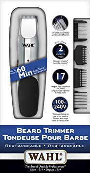 Wahl Canada Rechargeable Beard Trimmer, All You Need for Beard & Stubble, Men Grooming, beard trimmer with ergonomic contour design and soft touch elements for easy grip - Model 3243