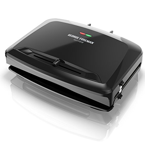 George Foreman Rapid Grill Series, 5-Serving Removable Plate Electric Indoor Grill and Panini Press, Black, RPGV3801BK