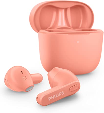 T2236 True Wireless Headphones with IPX4 Water Resistance, Super-Small USB-C Charging case, Integrated Controls, Built-in Microphone, Up to 18 Hours Playtime, Pink, TAT2236GPK