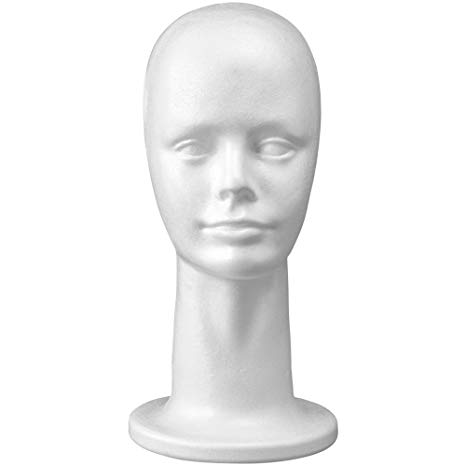 13'' Inch Styrofoam Foam Head Wig Head Mannequin Manikin Head Display Head Wig hat Stand, Style, Model & Display Women's Wigs, Hats & Hairpieces, Medium, - by Adolfo Designs