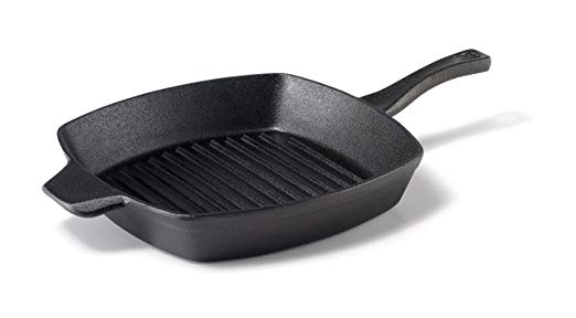 Calphalon 1873979 Pre-Seasoned Cast Iron Grill, 10", Black