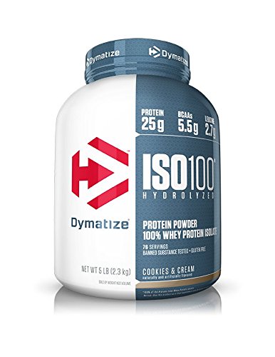 Dymatize ISO 100 Whey Protein Powder Isolate, Cookies & Cream, 5 lbs