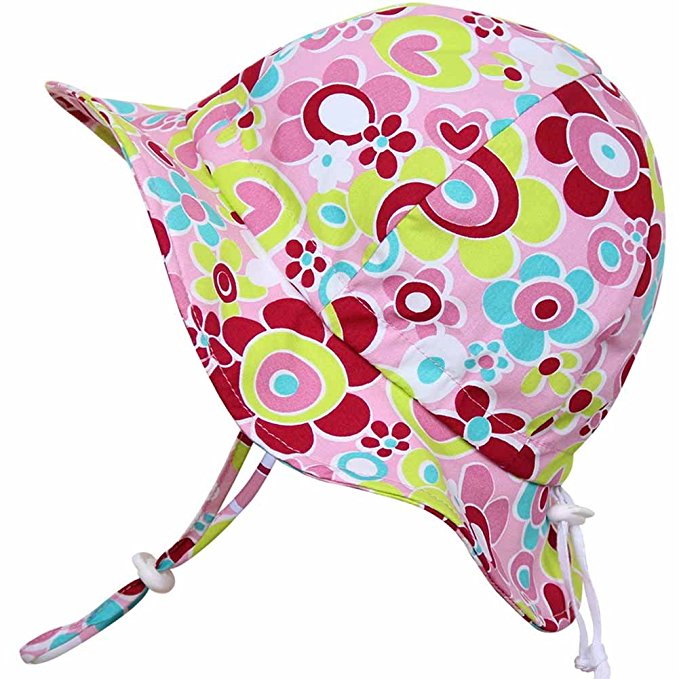 Baby Sun Hat with Chin Strap, Drawstring Adjust Head Size, Breathable 50  UPF