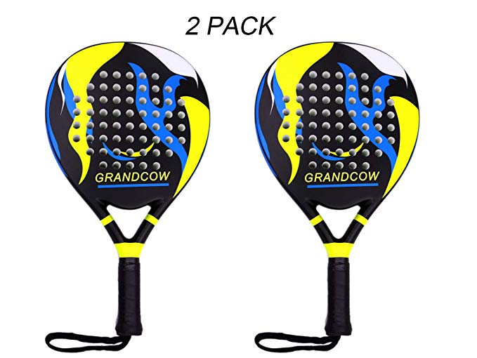 GRANDCOW Tennis Padel Paddle Pro Carbon Fiber Power Lite Pop EVA Foam Beach Paddle Tennis Paddleball Racket Racquets